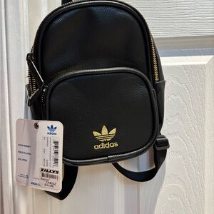 Adidas originals Mini Black and Gold Compact Backpack new with tags